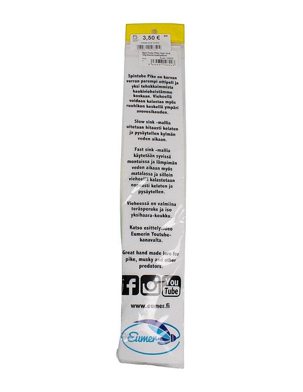 EUMER Spintube Pike fast sink heittoperho - Muut urheiluvälineet ja vapaa-aika - 10105481339 - 1