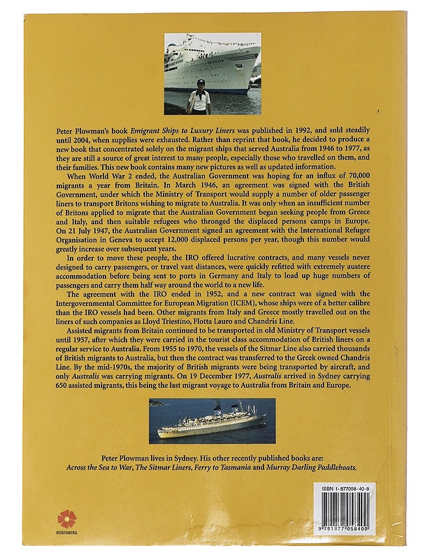 Australian Migrant Ships : 1946-1977 - Peter Plowman - Historiakirjat - 10105481380 - 1