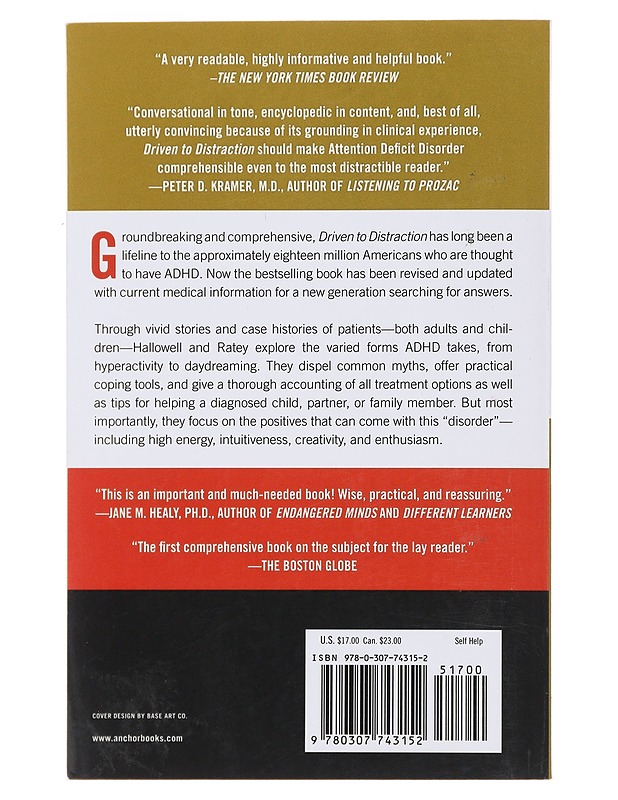 Driven To Distraction: Recognizing And Coping With ADD – Hallowell & Ratey Paperback