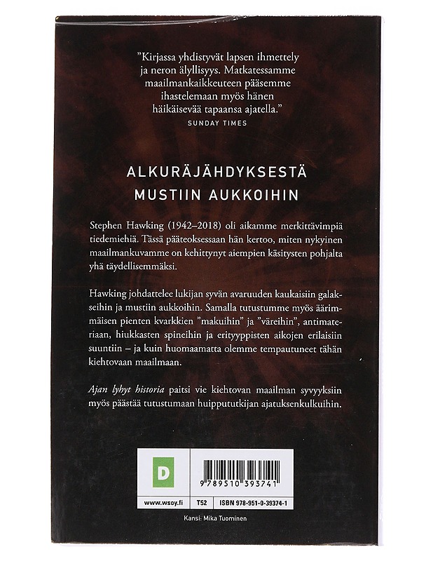 Ajan lyhyt historia - Hawking, Stephen - Tietokirjat ja oppaat - 10105481809 - 1