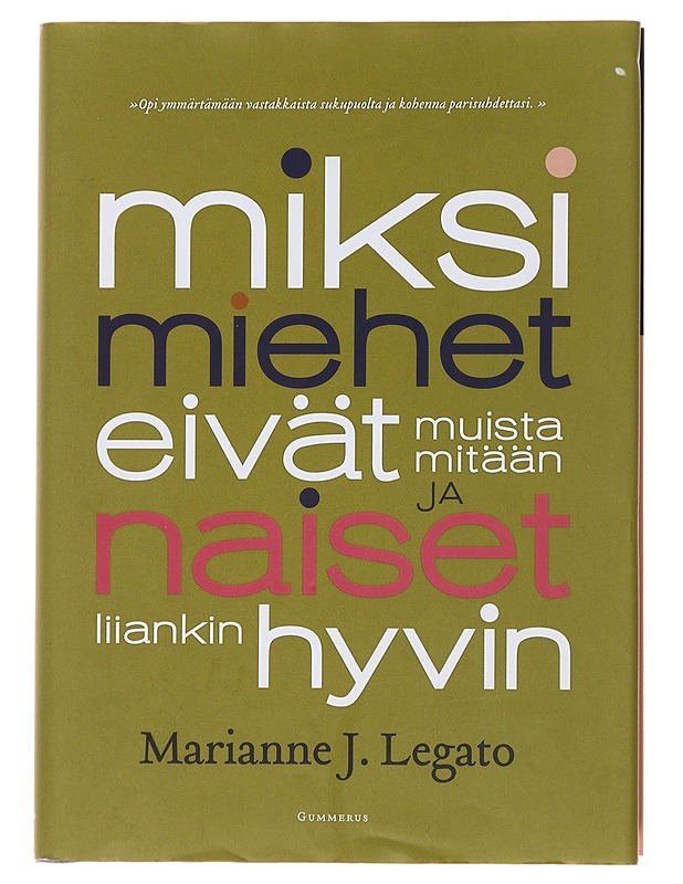 Miksi miehet eivät muista mitään ja naiset liiankin hyvin - Legato, Marianne J. - Tietokirjat ja oppaat - 10105481833 - 0