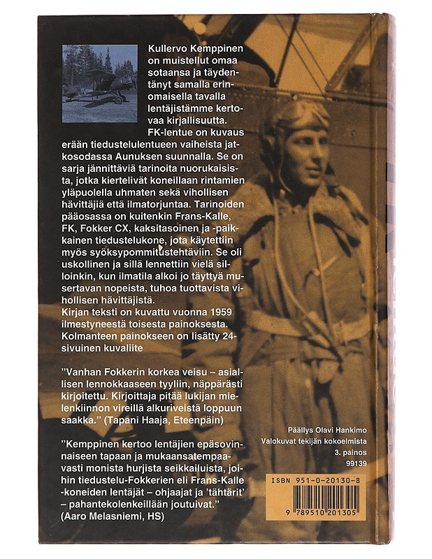 FK-lentue - Kullervo Kemppinen - Elämäkerrat ja muistelmat - 10105482279 - 1