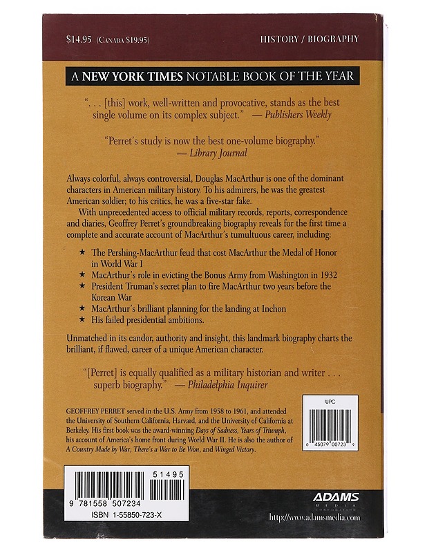 Old soldiers never die: the life of Douglas MacArthur - Geoffrey Perret - Elämäkerrat ja muistelmat - 10105482307 - 1