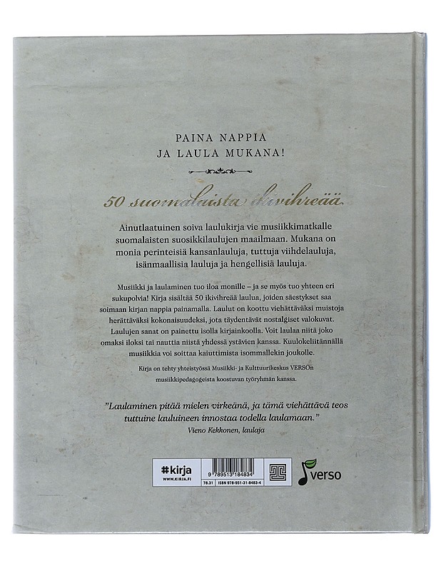 Ikivihreä soiva laulukirja - Kallioranta, Sari - Musiikki- ja elokuvakirjat - 10105482348 - 1