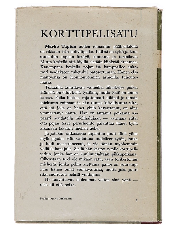 Korttipelisatu - Marko Tapio  - Romaanit ja novellit - 10105482379 - 1