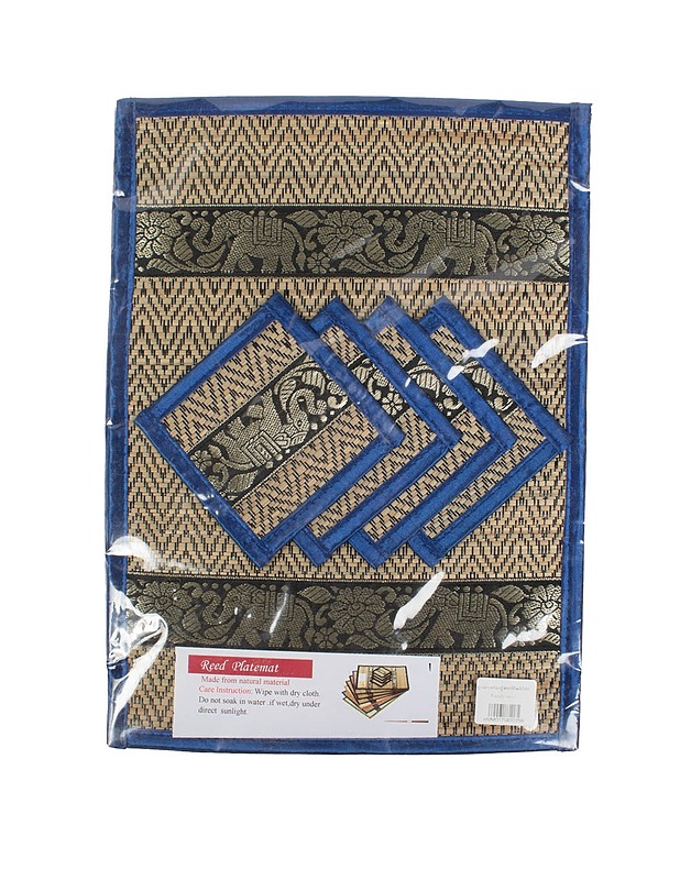 Kaislatabletti- ja lasinalusetti neljälle - Tarjoiluastiat - 10105482448 - 0