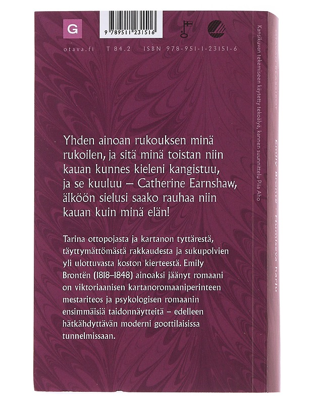 Humiseva harju - Brontë, Emily - Romaanit ja novellit - 10105482623 - 1