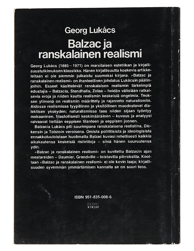 Balzac ja ranskalainen realismi - Georg Lukács - Romaanit ja novellit - 10105482670 - 1
