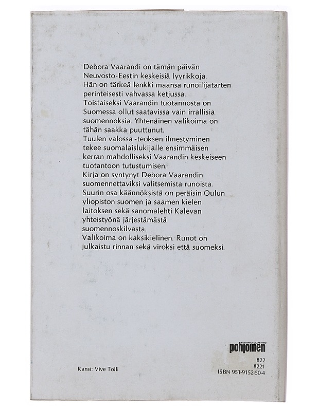 Tuulen valossa - Debora Vaarandi - Romaanit ja novellit - 10105482682 - 1