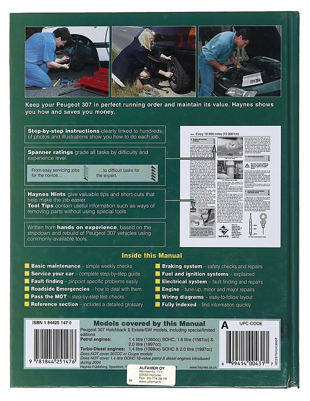 Peugeot 307 service and repair manual - Martynn Randall - Tietokirjat ja oppaat - 10105482757 - 1