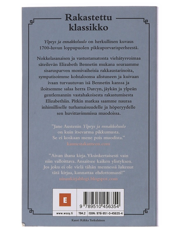 Ylpeys ja ennakkoluulo - Austen, Jane - Romaanit ja novellit - 10105482975 - 1