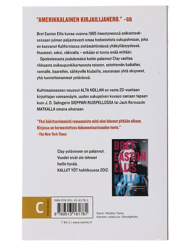 Alta nollan - Ellis, Bret Easton - Romaanit ja novellit - 10105483009 - 1