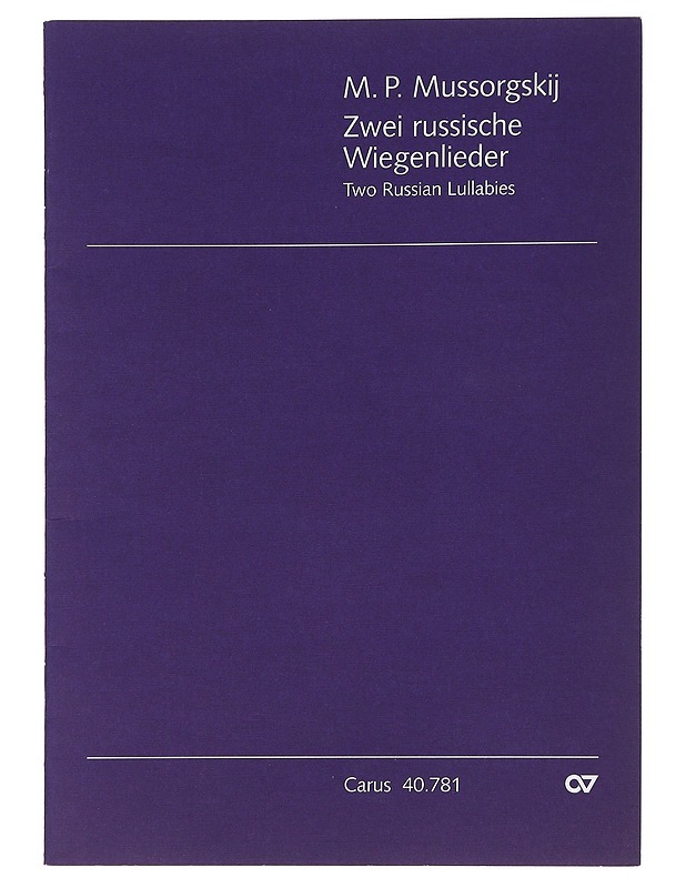 Mussorgskij: Zwei russiche Wiegenlieder - Musiikki- ja elokuvakirjat - 10105483028 - 0