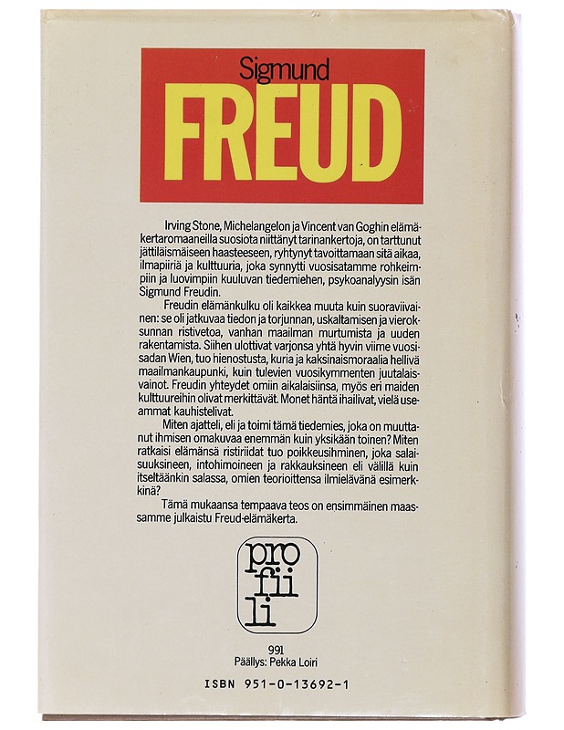 Sigmund Freud - Stone, Irving - Elämäkerrat ja muistelmat - 10105483041 - 1