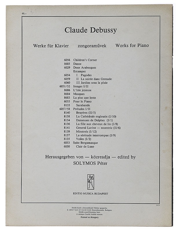 Claude Debussy: Suite bergamasque - Musiikki- ja elokuvakirjat - 10105483056 - 1