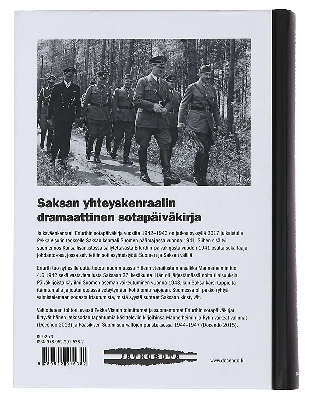 Waldemar Erfurth : sotapäiväkirja 1942-1943 - Erfurth, Waldemar - Elämäkerrat ja muistelmat - 10105483147 - 1