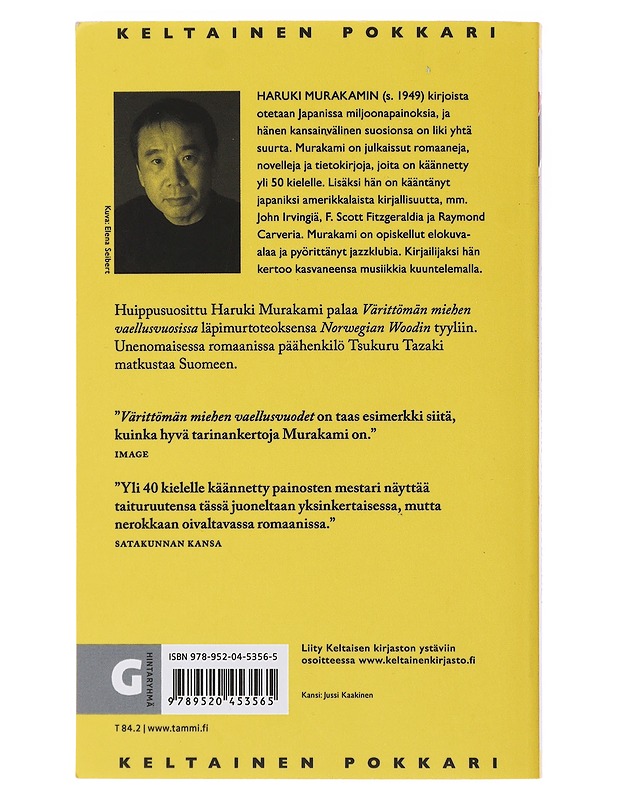 Värittömän miehen vaellusvuodet - Murakami, Haruki - Romaanit ja novellit - 10105483287 - 1
