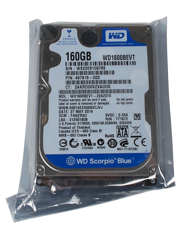WESTERN DIGITAL Scorpio Blue WD1600BEVT kiintolevy, 160 Gt - Tietokoneet - 10105483513 - 1