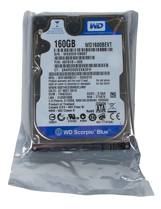 WESTERN DIGITAL Scorpio Blue WD1600BEVT kiintolevy, 160 Gt - Tietokoneet - 10105483518 - 0