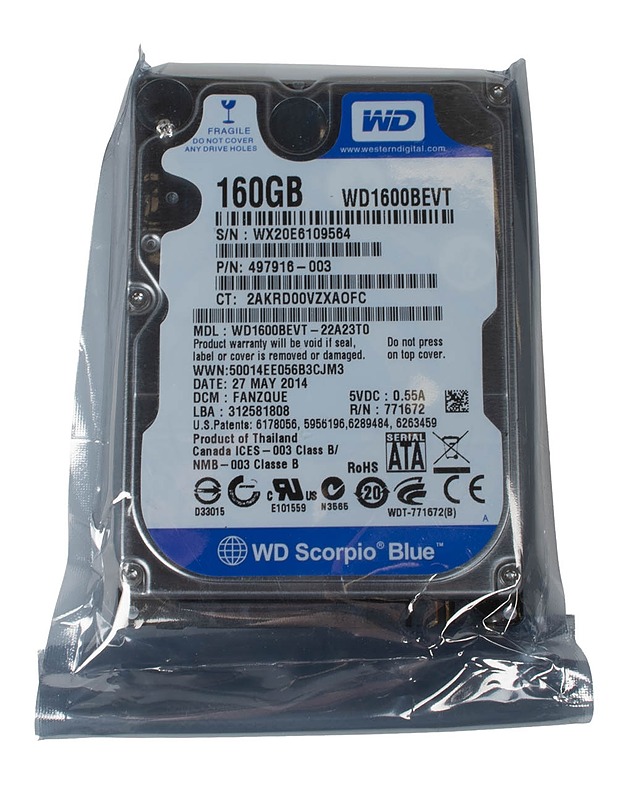 WESTERN DIGITAL Scorpio Blue WD1600BEVT kiintolevy, 160 Gt - Tietokoneet - 10105483521 - 0