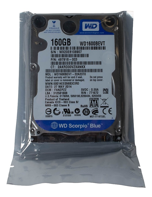 WESTERN DIGITAL Scorpio Blue WD1600BEVT kiintolevy, 160 Gt - Tietokoneet - 10105483522 - 0