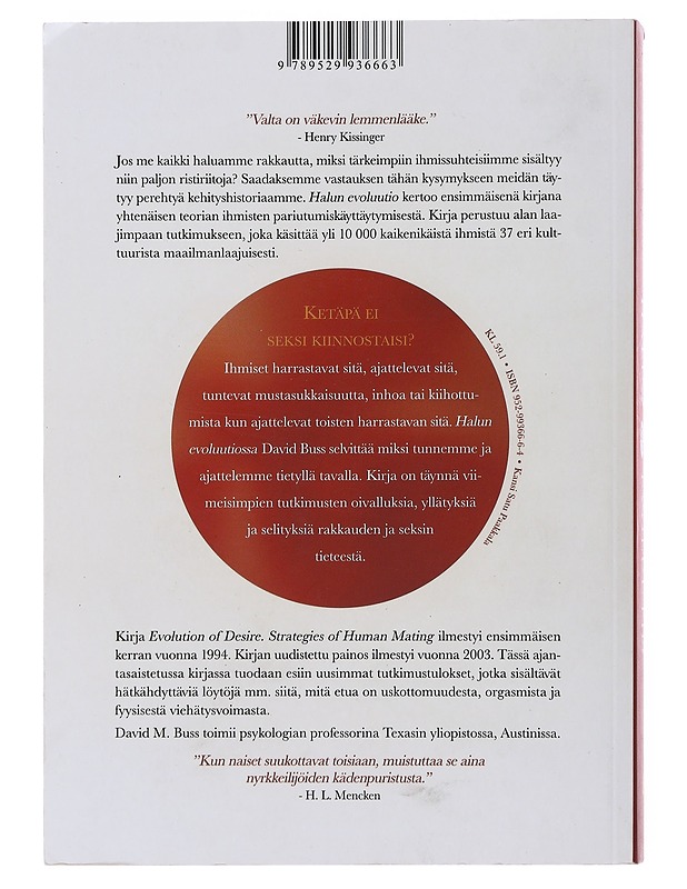 Halun evoluutio : ihmisen pariutumisstrategiat - Buss, David M. - Tietokirjat ja oppaat - 10105483677 - 1