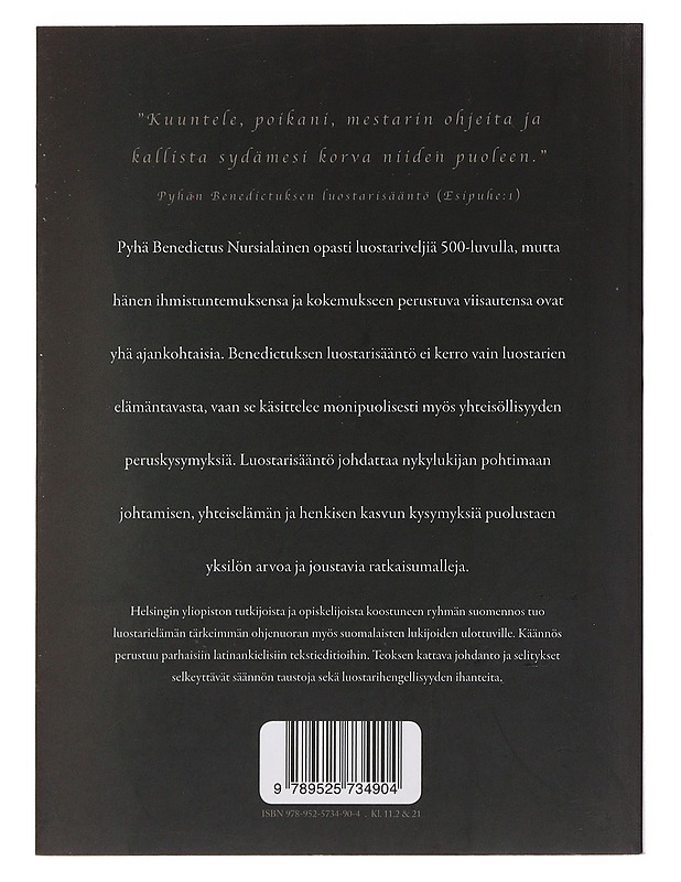 Pyhän Benedictuksen luostarisääntö - Benedictus, pyhä - Historiakirjat - 10105483763 - 1