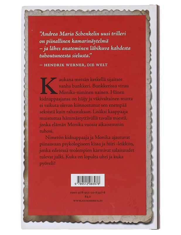 Bunkkeri - Schenkel, Andrea Maria - Jännitys ja dekkarit - 10105483988 - 1