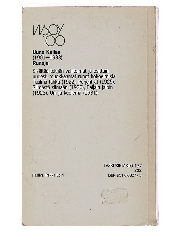 Runoja - Uuno Kailas - Runot ja näytelmät - 10105484118 - 1