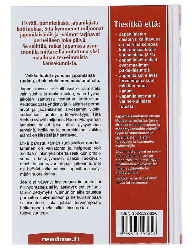 Japanilaiset eivät vanhene, eivätkä liho - Moriyama, Naomi - Ruokakirjat - 10105484233 - 1