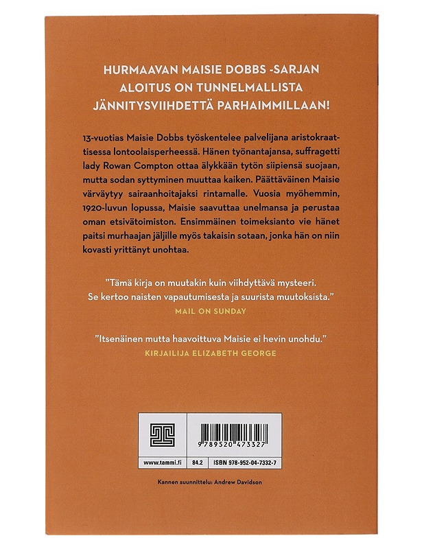 Maisie Dobbsin ensimmäinen juttu - Winspear, Jacqueline - Jännitys ja dekkarit - 10105484385 - 1