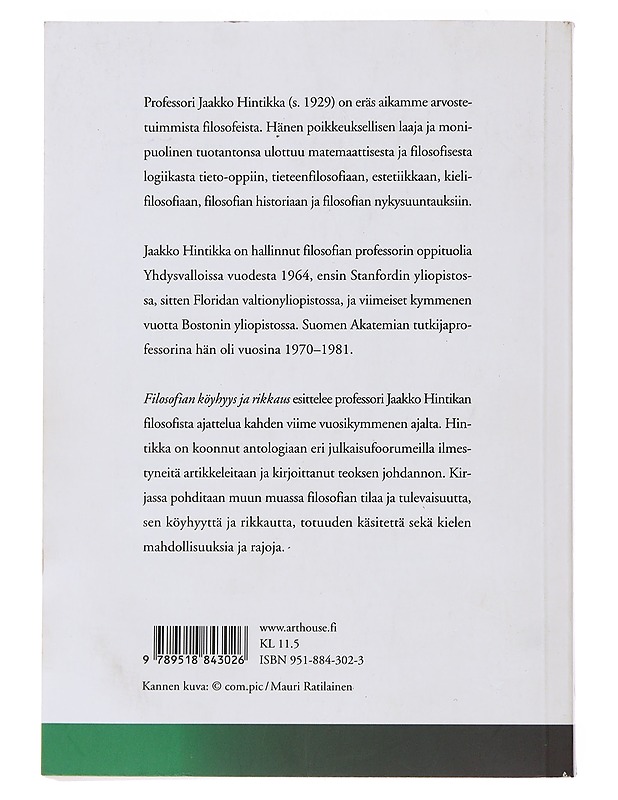 Filosofian köyhyys ja rikkaus : nykyfilosofian kartoitusta - Hintikka, Jaakko - Tietokirjat ja oppaat - 10105484486 - 1