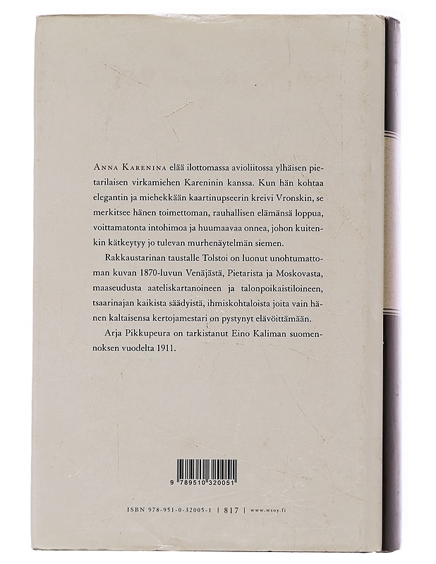 Anna Karenina - Tolstoi, Leo - Romaanit ja novellit - 10105484513 - 1