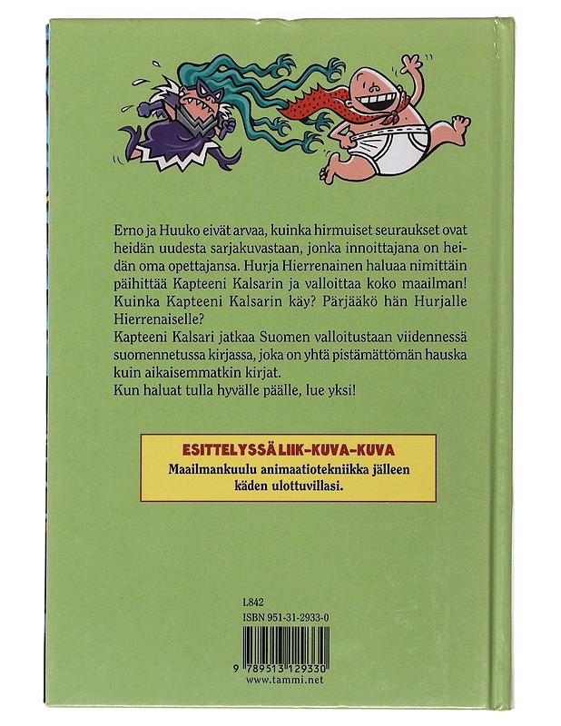 Kapteeni Kalsari ja Hurjan Hierrenaisen hirmutuuli - Pilkey, Dav - Lastenkirjat - 10105484702 - 1