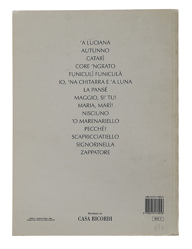 Napoletana vol.3: Trascrizioni elaborate per canto e pianoforte di silvio marchesi - - Musiikki- ja elokuvakirjat - 10105484714 - 1