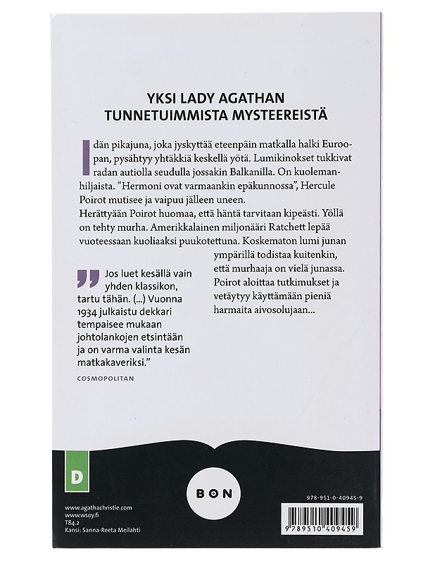 Idän pikajunan arvoitus - Christie, Agatha - Jännitys ja dekkarit - 10105484858 - 1