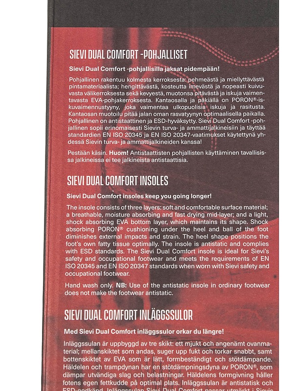 SIEVI Dual Comfort pohjalliset, 45 - Muut urheiluvälineet ja vapaa-aika - 10105484880 - 2