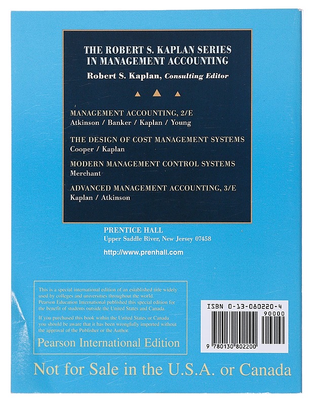 Advanced management accounting - Kaplan, Robert S. - Tietokirjat ja oppaat - 10105484884 - 1