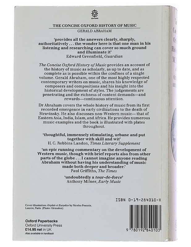 The concise Oxford history of music - Gerald Abraham - Historiakirjat - 10105484896 - 1