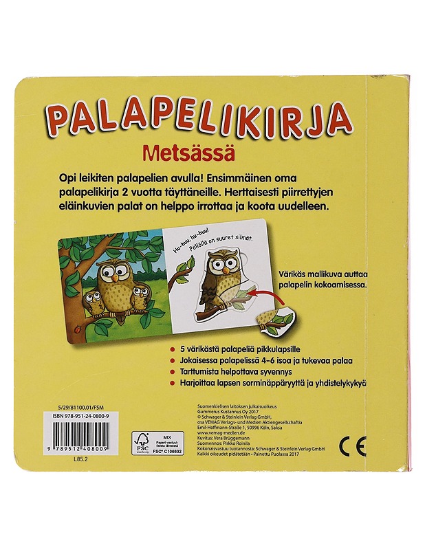 Metsässä: palapelikirja - Roinila, Pirkko - Lastenkirjat - 10105485031 - 1