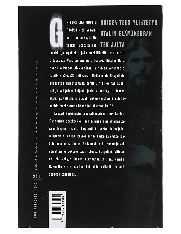 Rasputin - Radzinski, Edvard - Elämäkerrat ja muistelmat - 10105485183 - 1