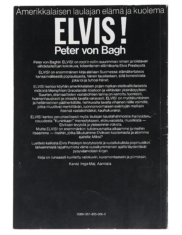 Elvis! - Peter von Bagh - Tietokirjat - 10105485239 - 1