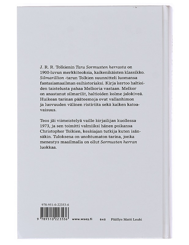 Silmarillion - J.R.R Tolkien - Romaanit ja novellit - 10105485585 - 1