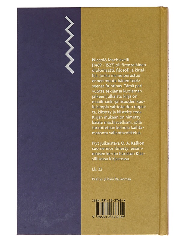 Ruhtinas - Machiavelli, Niccolo - Romaanit ja novellit - 10105485623 - 1