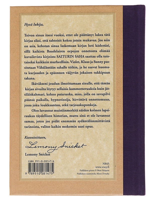 Saiturin saha - Snicket, Lemony - Nuorten kirjat - 10105485656 - 1