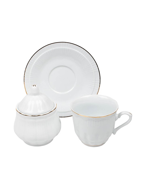 Posliininen kahvikuppisetti, 3 osaa - Lautaset ja kulhot - 10105485714 - 0