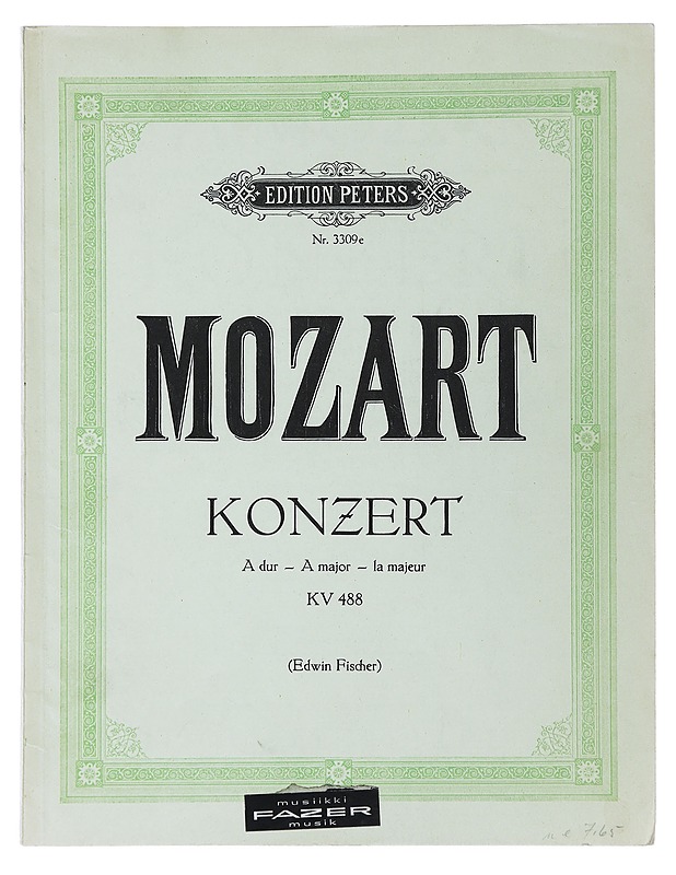 Mozart: Konzer - Edwin Fischer - Musiikki- ja elokuvakirjat - 10105486313 - 0