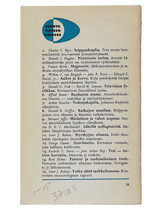 Tutka säätä tarkkailemassa - Luis J.  Battan  - Tietokirjat ja oppaat - 10105486324 - 1
