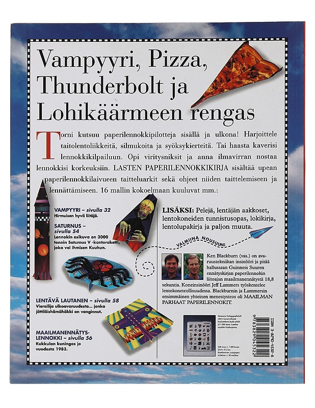 Lasten paperilennokkikirja : 16 taitemallia - Blackburn, Ken - Lastenkirjat - 10105486515 - 1