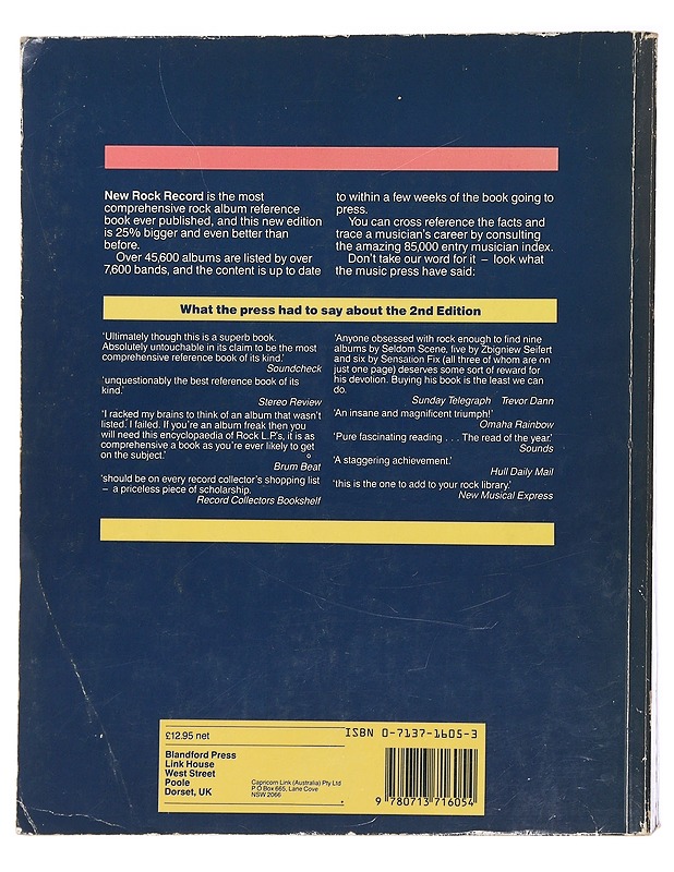 New rock record : a collector's directory of rock albums and musicians - Terry Hounsome - Tietokirjat ja oppaat - 10105486767 - 1